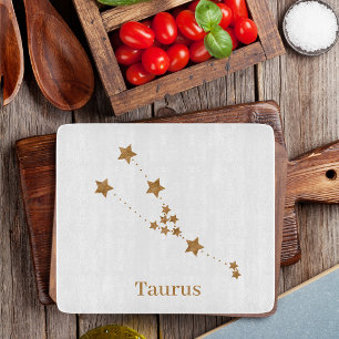Modern Zodiac Sign Gold Taurus   Element Earth Snijplank