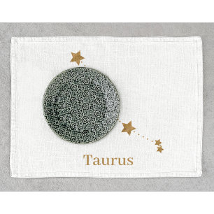 Modern Zodiac Sign Gold Taurus   Element Earth Theedoek