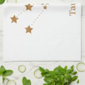 Modern Zodiac Sign Gold Taurus | Element Earth Theedoek (Gevouwen)