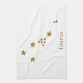 Modern Zodiac Sign Gold Taurus | Element Earth Theedoek (Verticaal)