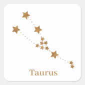 Modern Zodiac Sign Gold Taurus | Element Earth Vierkante Sticker (Voorkant)