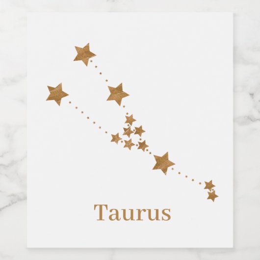 Modern Zodiac Sign Gold Taurus | Element Earth Wijn Etiket (Enkel label)