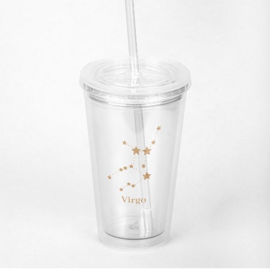 Modern Zodiac Sign Gold Virgo | Element Earth Acryl Drinkbeker