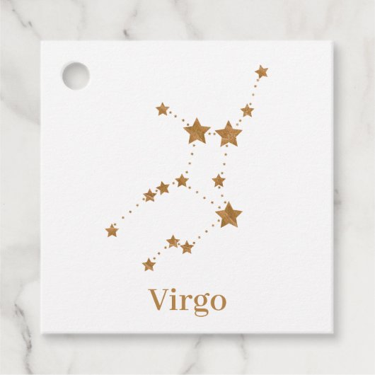 Modern Zodiac Sign Gold Virgo | Element Earth Bedankjes Labels (Voorkant)