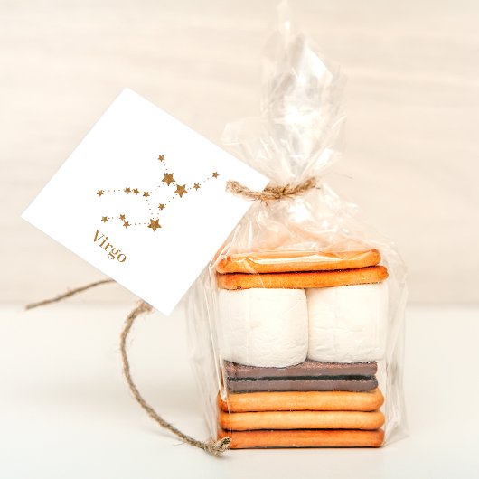 Modern Zodiac Sign Gold Virgo | Element Earth Bedankjes Labels