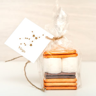 Modern Zodiac Sign Gold Virgo   Element Earth Bedankjes Labels