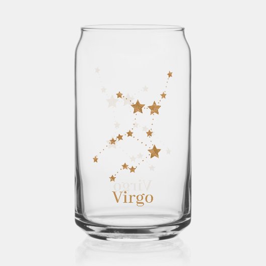 Modern Zodiac Sign Gold Virgo | Element Earth Blikvorm Glas (Voorkant)