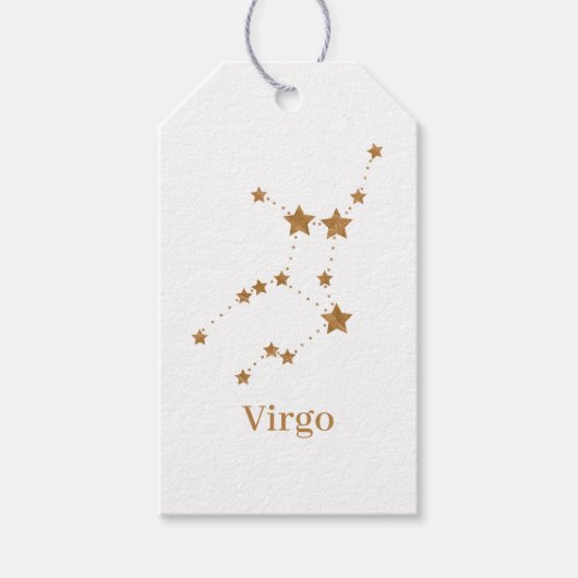 Modern Zodiac Sign Gold Virgo | Element Earth Cadeaulabel (Voorkant)