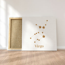 Modern Zodiac Sign Gold Virgo | Element Earth Canvas Afdruk