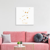Modern Zodiac Sign Gold Virgo | Element Earth Canvas Afdruk (Insitu (Woonkamer))