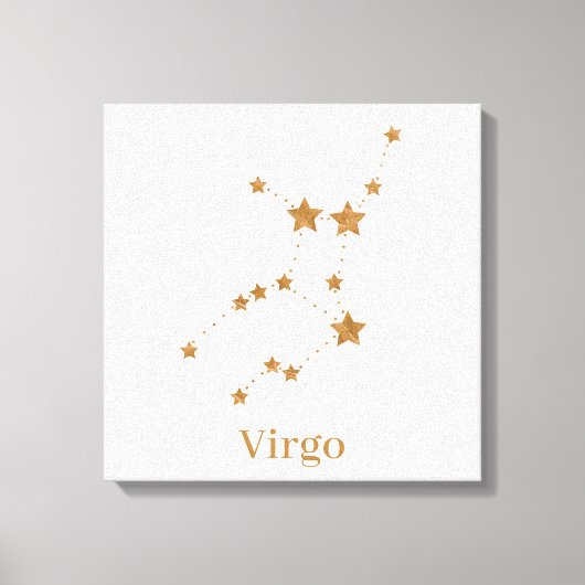Modern Zodiac Sign Gold Virgo | Element Earth Canvas Afdruk (Voorkant)