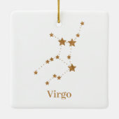 Modern Zodiac Sign Gold Virgo | Element Earth Keramisch Ornament (Achterkant)