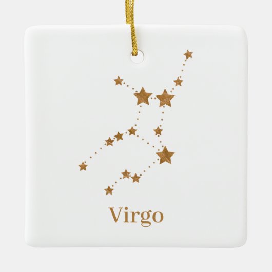 Modern Zodiac Sign Gold Virgo | Element Earth Keramisch Ornament (Voorkant)