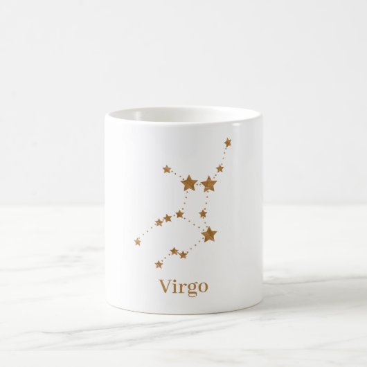 Modern Zodiac Sign Gold Virgo | Element Earth Koffiemok (Center)