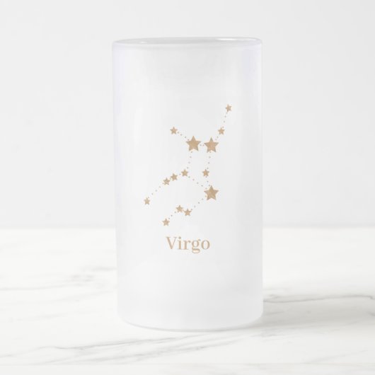 Modern Zodiac Sign Gold Virgo | Element Earth Matglas Bierpul (Center)