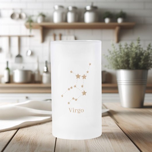 Modern Zodiac Sign Gold Virgo | Element Earth Matglas Bierpul