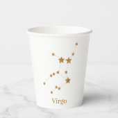 Modern Zodiac Sign Gold Virgo | Element Earth Papieren Bekers (Achterkant)