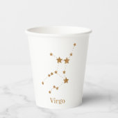 Modern Zodiac Sign Gold Virgo | Element Earth Papieren Bekers (Voorkant)