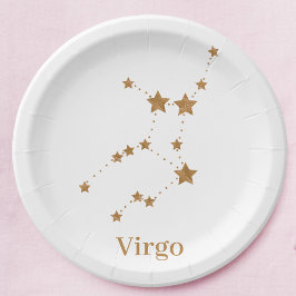 Modern Zodiac Sign Gold Virgo | Element Earth Papieren Bordje