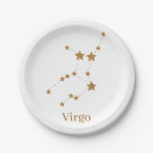 Modern Zodiac Sign Gold Virgo | Element Earth Papieren Bordje (Voorkant)