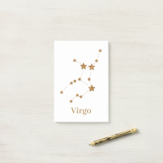 Modern Zodiac Sign Gold Virgo | Element Earth Post-it® Notes (Op bureau)