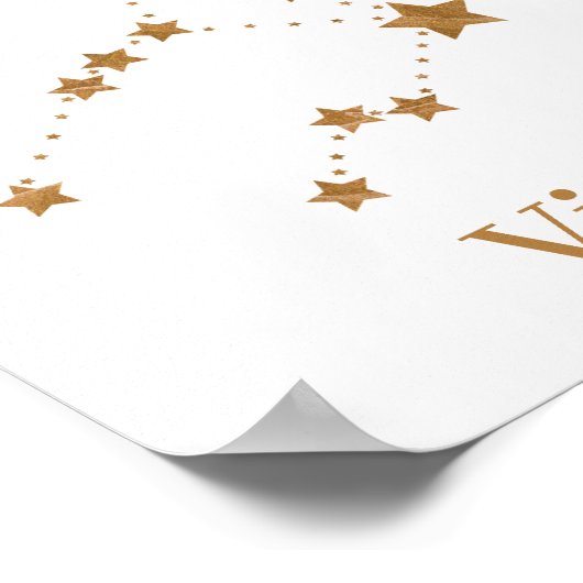 Modern Zodiac Sign Gold Virgo | Element Earth Poster (Hoek)