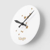 Modern Zodiac Sign Gold Virgo | Element Earth Ronde Klok (Hoek)