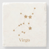 Modern Zodiac Sign Gold Virgo | Element Earth Stenen Onderzetter (Voorkant)