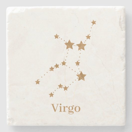 Modern Zodiac Sign Gold Virgo | Element Earth Stenen Onderzetter (Voorkant)
