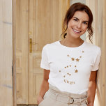 Modern Zodiac Sign Gold Virgo | Element Earth T-shirt<br><div class="desc">Modern Zodiac Sign Gold Virgo | Element Earth</div>