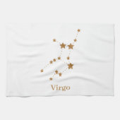Modern Zodiac Sign Gold Virgo | Element Earth Theedoek (Horizontaal)