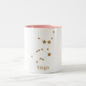 Modern Zodiac Sign Gold Virgo | Element Earth Tweekleurige Koffiemok (Center)