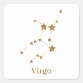 Modern Zodiac Sign Gold Virgo | Element Earth Vierkante Sticker (Voorkant)