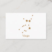 Modern Zodiac Sign Gold Virgo | Element Earth Visitekaartje (Voorkant)