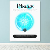 Modern Zodiac Sign Vissen Quote Water Element Canvas Afdruk (Insitu (Houten vloer))