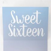 Modern zoet 16 pastel ombre twee tonen drieluik uitnodiging (Binnenzijde eerst)