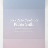 Modern zoet 16 pastel ombre twee tonen drieluik uitnodiging (Binnenkant midden)