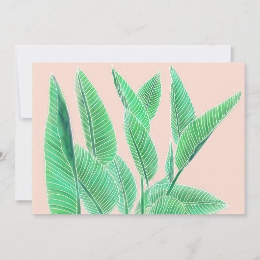 Modern zoet 16 waterverf tropisch blad roze kaart (Achterkant)