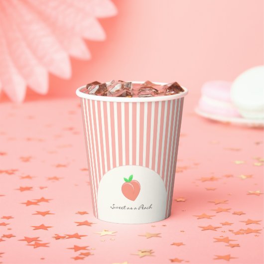Modern zoet als een perzik strepen papieren bekers (Insitu)
