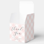 Modern + Zoet Licht Roze Gingham Baby shower Bedankdoosjes (Geopend)