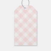 Modern + Zoet Licht Roze Gingham Baby shower Cadeaulabel (Achterkant)
