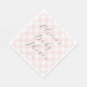 Modern + Zoet Licht Roze Gingham Baby shower Servet (Hoek)