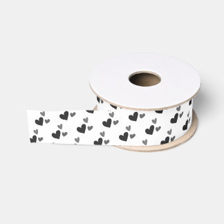 Modern Zoet Monochroom Hartpatroon Grosgrain Lint