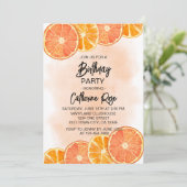 Modern Zoet Sinaasappel Citrus Slice Zomer Verjaar Kaart (Staand voorkant)