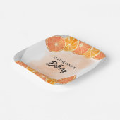 Modern Zoet Sinaasappel Citrus Slice Zomer Verjaar Papieren Bordje (Gebogen)