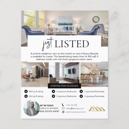 Modern zojuist aangeboden onroerend goed flyer (Voorkant)