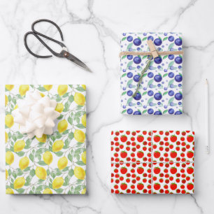 Modern Zomer Fruit Patroon Inpakpapier Vel