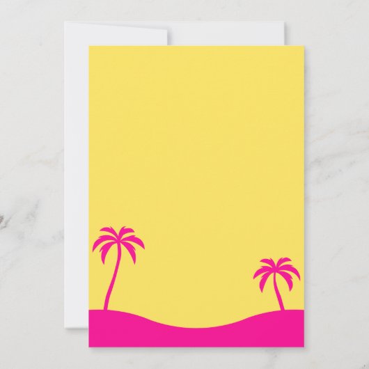 Modern Zomer Strand Geel Roze Zoet 16 Kaart (Achterkant)