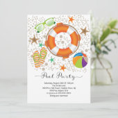 Modern zomerzwembad feest kaart (Staand voorkant)