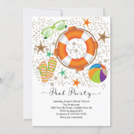 Modern zomerzwembad feest kaart